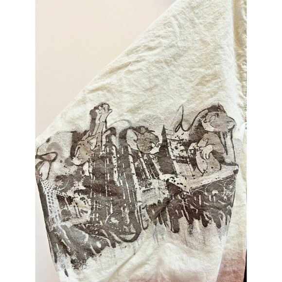 FREE PEOPLE VINTAGE BOHO Y2K TOM AND JERRY GRAPHIC TIE DYE TANK TUNIC ONE SIZE - Picture 2 of 7